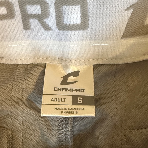 NWT!  Champro men’s gray baseball knickers with navy stripe, men’s size small - Picture 7 of 10